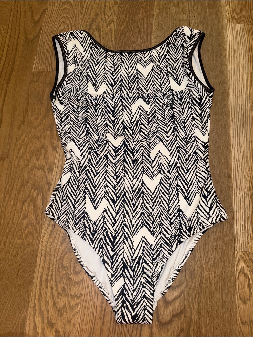 aerie Black and White Zigzag One-Piece Swimsuit - Picture 2 of 3